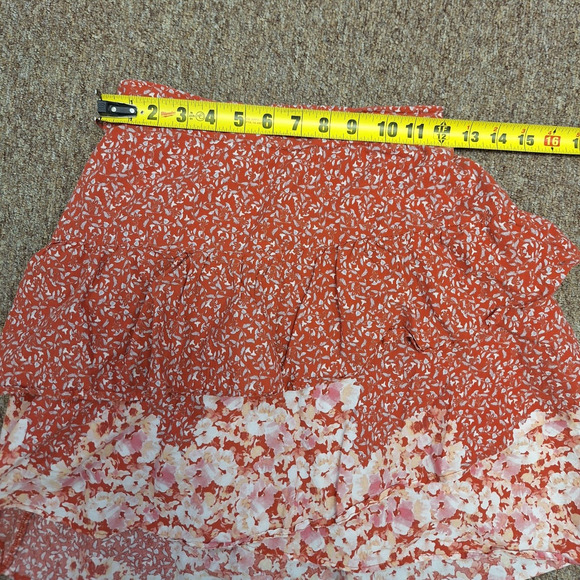 Altar’d State Mini Skirt Lightweight High Waisted Floral Orange Women's Size XS - Picture 8 of 11